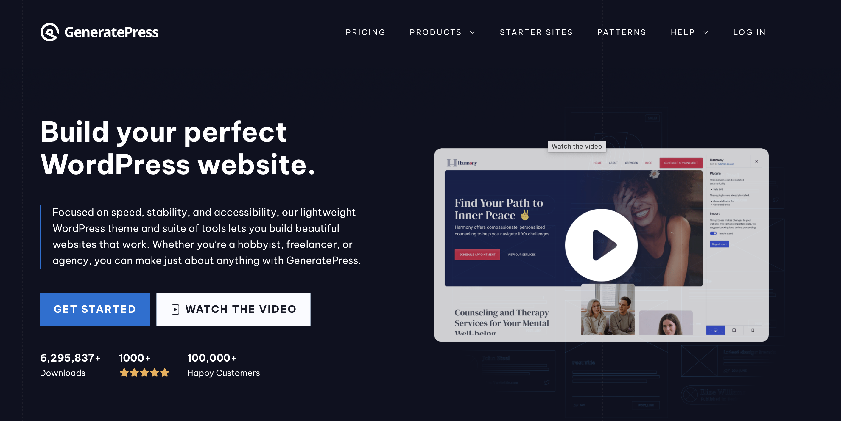 Screenshot der GeneratePress-Homepage Bild: Screenshot der GeneratePress-Homepage