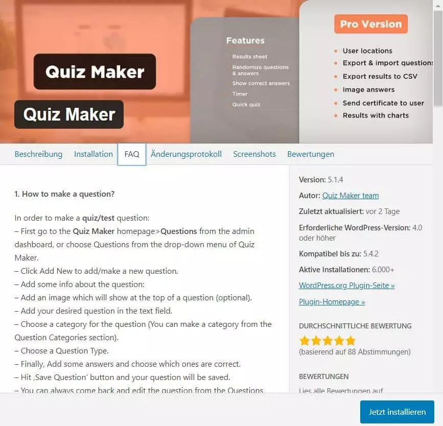 Bild: WordPress-Quiz-Plug-in: Quiz Maker
