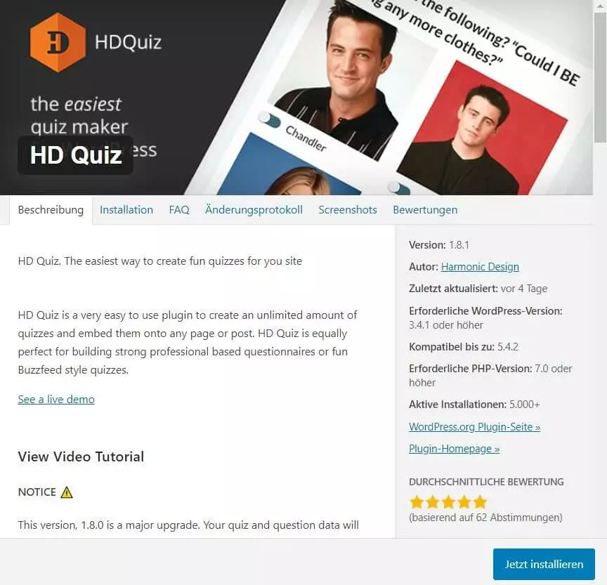 Bild: WordPress-Quiz-Plug-in: HD Quiz