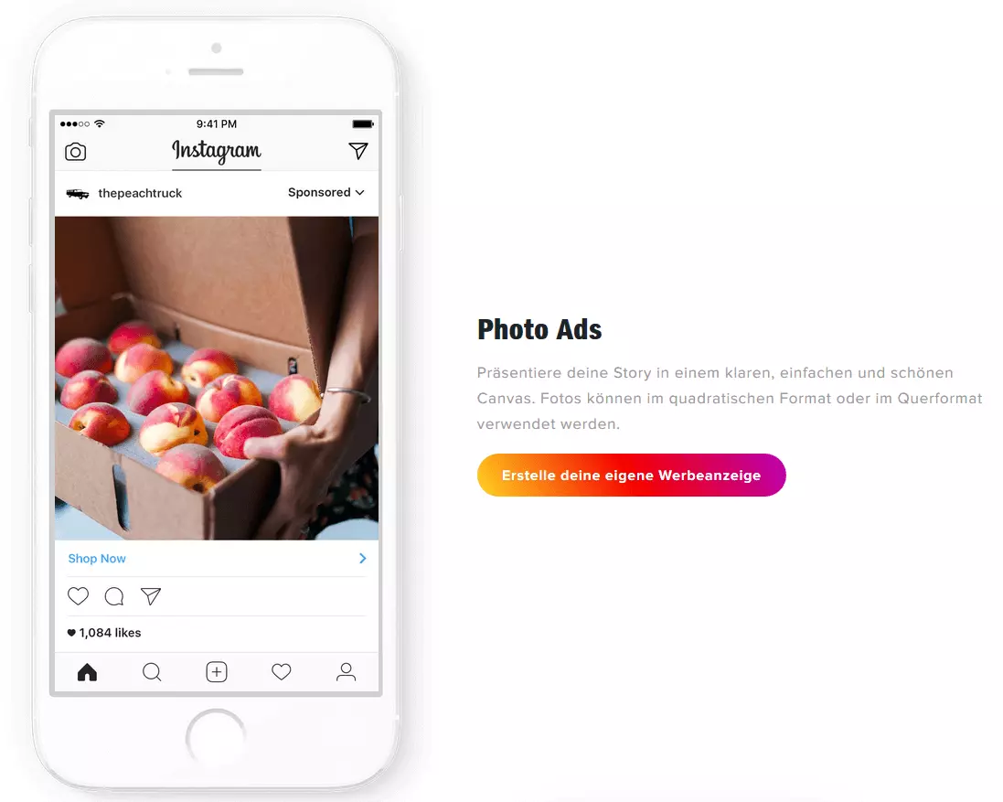 Bild: Abbildung einer Photo Ad auf Instagram